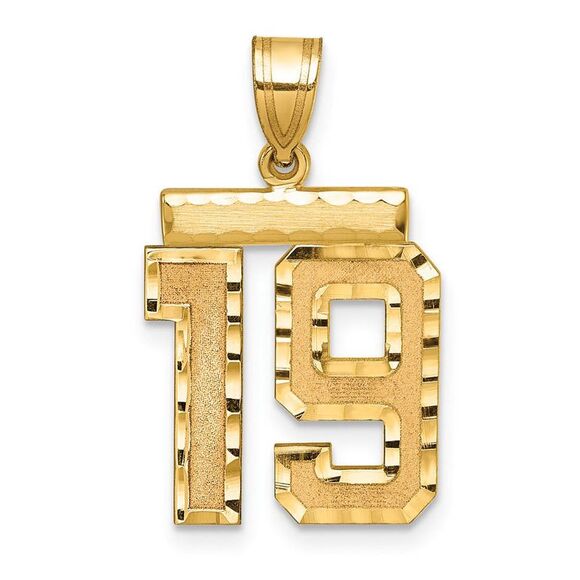 14K Yellow Gold Varsity Collection Medium D/C Pendant Number 19
